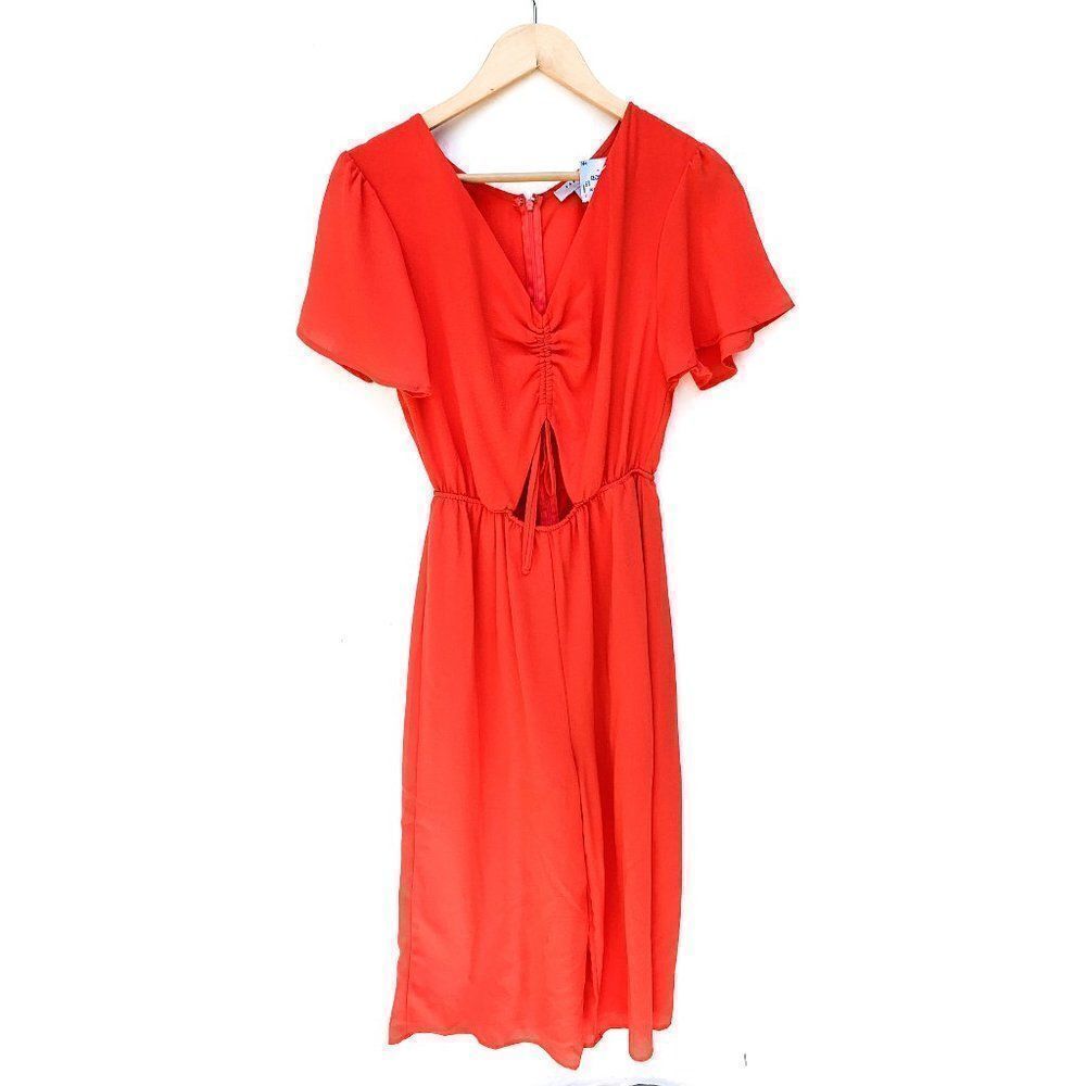 NWT Favlux Orange Coral Keyhole Cut OutJumpsuit